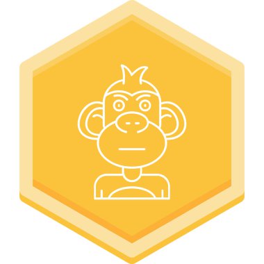 maymun kafa simgesi vektör resimleme grafiği