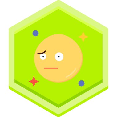 Bir uzaylıyla sarı bir gezegenin vektör çizimi. vektör simgesi.