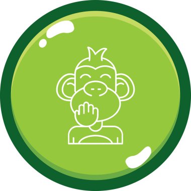 modada izole edilmiş arkaplanda maymun simgesi