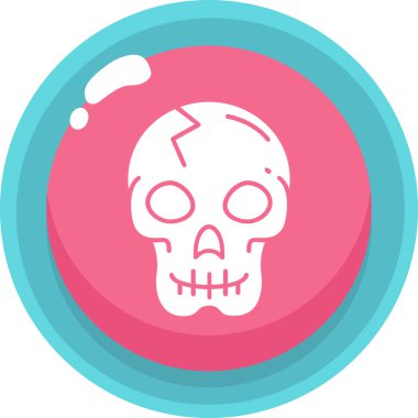 Cadılar Bayramı kafatası simgesi, vektör illüstrasyonu