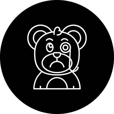 düz simgesi, vektör, illüstrasyon ayı