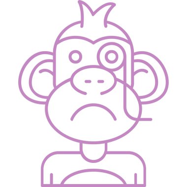 maymun ikon vektör illüstrasyonu