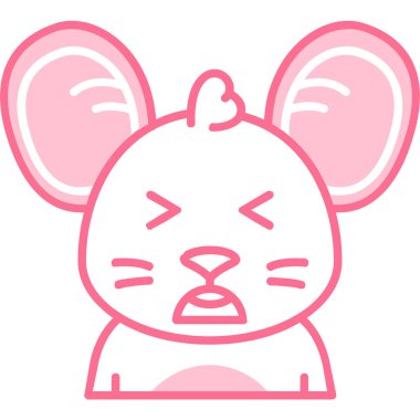 Pembe gözlü beyaz bir kedi çizgi filmi.