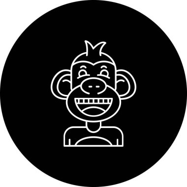 maymun ağ simgesi, vektör illüstrasyonu