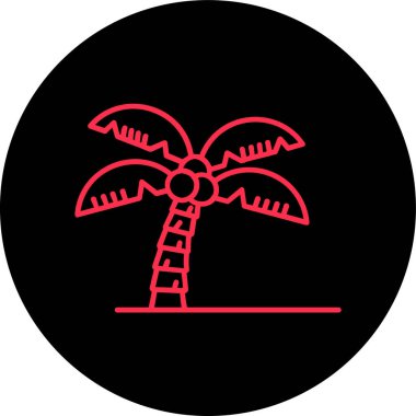 Moda Biçimli Palmiye Ağacı Simgesi İzole Arkaplan