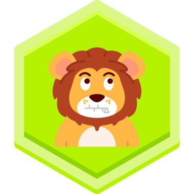 aslan simgesi, düz tasarım