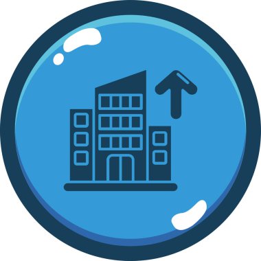 Şirket Glyph katoonimsi düğme vektör resimlemesi