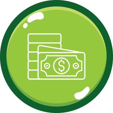 Para konsepti ikonu. Web tasarımı için para vektör simgelerinin basit çizimi