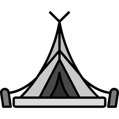izole edilmiş çadır kamp simgesi