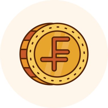 Çemberde bir para simgesinin vektör illüstrasyonu