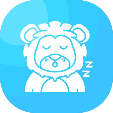 Mavi yüzlü tatlı uyuyan aslan