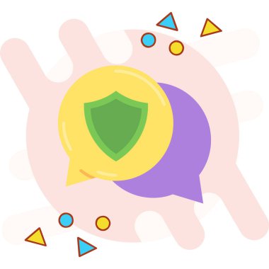 Konuşma baloncuklu kalkan