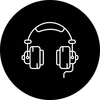 Kulaklık ikonu vektör illüstrasyonu. Kulaklık müzik işareti