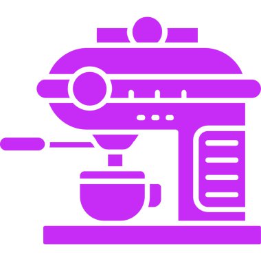 Kahve makinesi simgesi, vektör illüstrasyonu