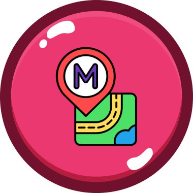 Harita konumu simgesi. beyaz üzerinde izole edilmiş çizgi haritası işaretleyici vektör rengi