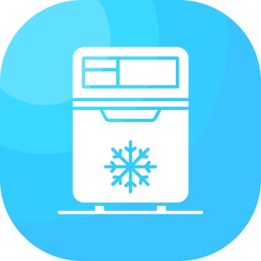 Mavi çizgi buzdolabı simgesi beyaz arkaplanda izole edildi. Buzdolabı buzdolabı. Ev aletleri ve aletler. Vektör İllüstrasyonu