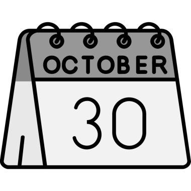 Ekim takvim simgesi, vektör illüstrasyonu