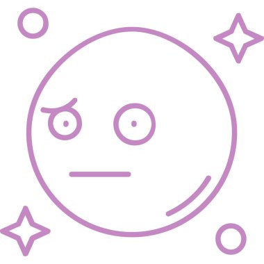 göz ve yıldız vektör illüstrasyonlu çizgi rengi emoji ifadesi