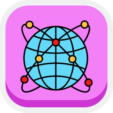 Dünya küre vektör simgesi beyaz arkaplanda izole edildi