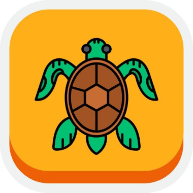 kaplumbağa simgesi, vektör illüstrasyonu