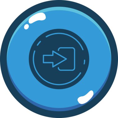 Tek bir düğme simgesinin vektör illüstrasyonu