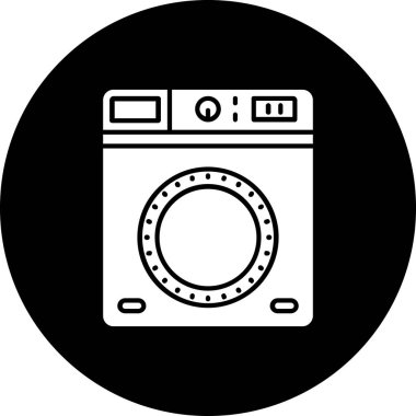 Çamaşır makinesi simgesinin vektör illüstrasyonu