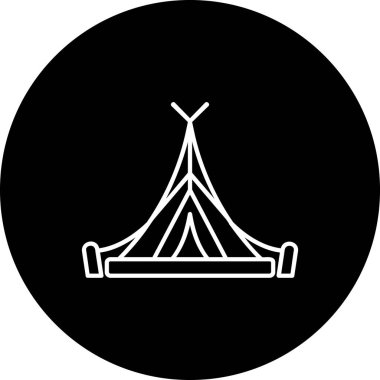 çadır simgesi vektör illüstrasyonu