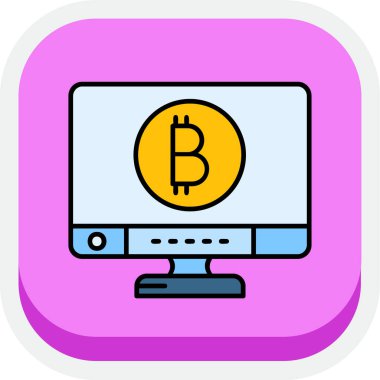 Bitcoin simgesi, vektör çizimi