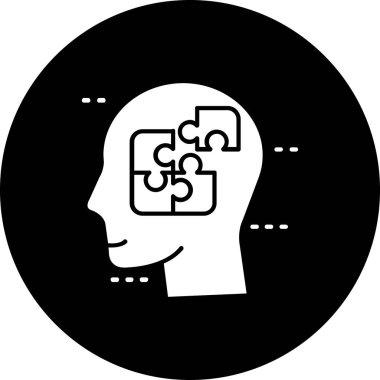 bulmaca beyin vektörü simgesi