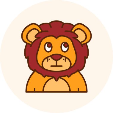 aslan başı ikon vektör illüstrasyonu