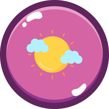 Bulut simgesi olan bir güneşin vektör çizimi