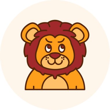 Sevimli aslan başlı maskot tasarımı