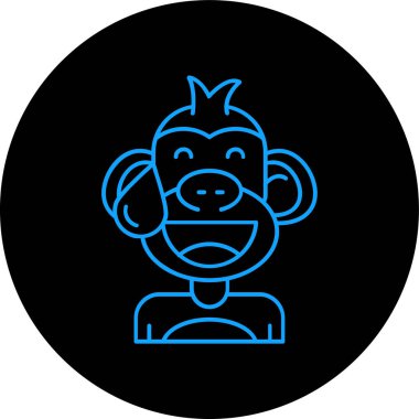 maymun ikon vektör illüstrasyonu