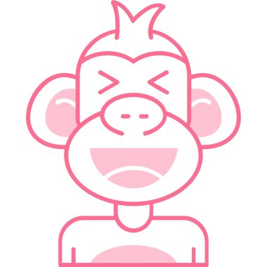 kızgın maymun simgesi, çizgi film tarzı