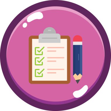 Kontrol listesi düz simgesi, vektör