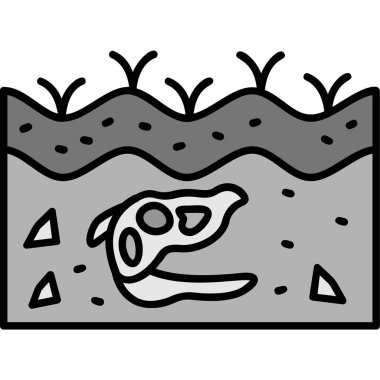 Karikatür dinozor simgesinin vektör çizimi