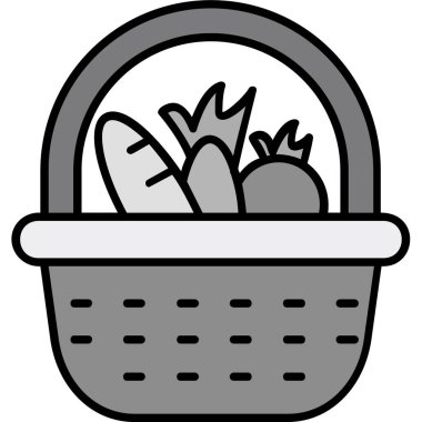 Sepet kaktüsü bitki simgesi taslak biçiminde