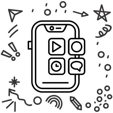 cep telefonu simgesi vektör çizimi çizimi