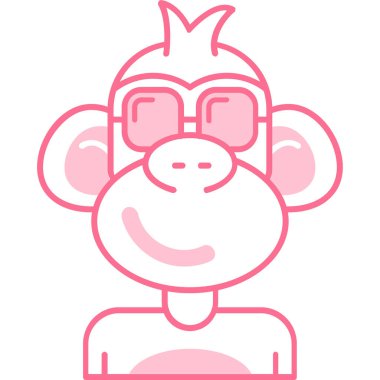 maymun ikon vektör illüstrasyonu