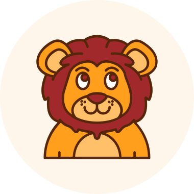 aslan başı ikon vektör illüstrasyonu