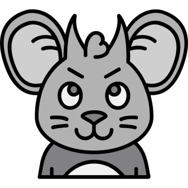 Sevimli ve tapılası rakun karakteri simgesi