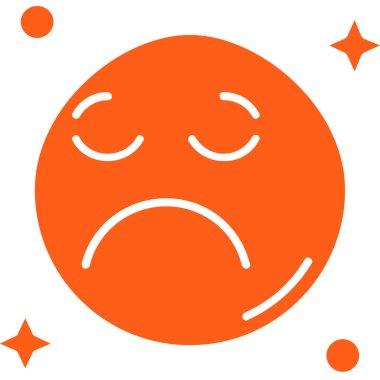 hüzünlü duygu simgesi vektör illüstrasyonu