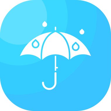 Şemsiye simgesinin vektör illüstrasyonu