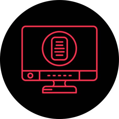 bilgisayar monitörü ikon vektör illüstrasyon tasarımı