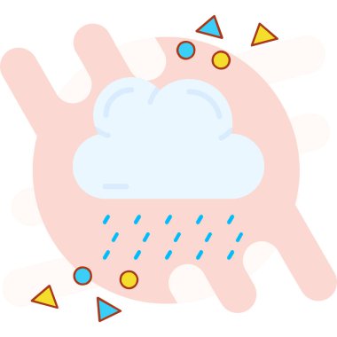 Yağmurlu hava rengi simgesi, vektör illüstrasyonu