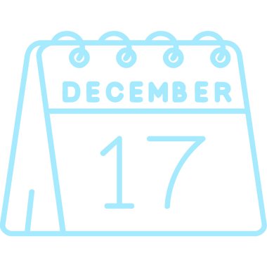 17 Aralık 'ta. tek bir tarih takvimi, beyaz arkaplanda bir simge. planlama ve yönetim ayı.