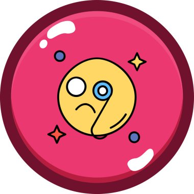 Şirin bir karikatür gezegen simgesinin vektör çizimi