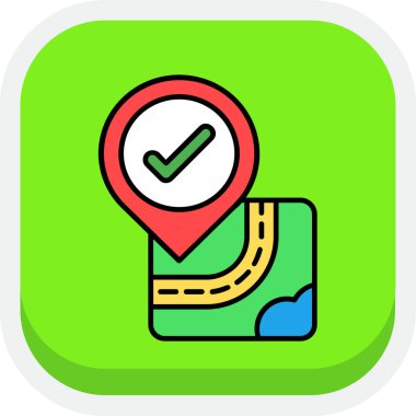 harita konum vektör simgesi, düz tasarım biçimi