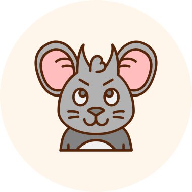 şirin fare suratlı çizgi film vektör çizimi grafik tasarımı