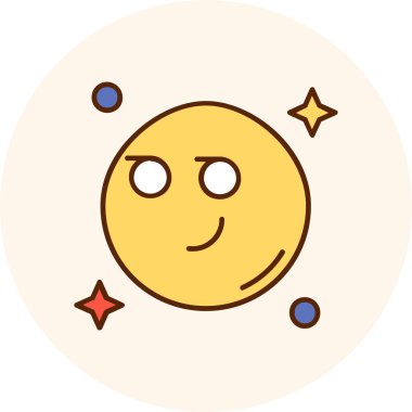 Ay simgesi vektörü. İzole edilmiş kontür sembolü gösterimi